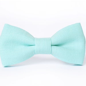 Mint Linen Bow Tie / Mint Bow Tie / Mint Cufflinks / Mint Suspenders For Men / Mint Pocket Square / Mint Color Bow Tie For Men
