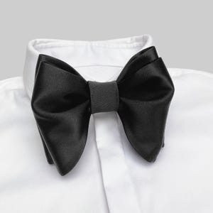 Wedding Black Oversized Bow tie for Father and Son, Oversized Butterfly Bow tie Sets in Various Sizes, Black Suspenders for Kids and Adults