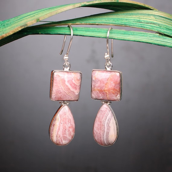 Rhodochrosite Earrings, Handmade 925 Sterling Silver Earrings, Gemstone  Earrings, Designer Earrings, Mother\'s Day Earrings, Gift for Women - Etsy