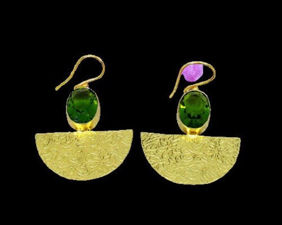 Boucles D'Oreilles En Perles Des Mers Du Sud Et Péridot - Fait Main - Argent Sterling - Neuf Avec étiquettes