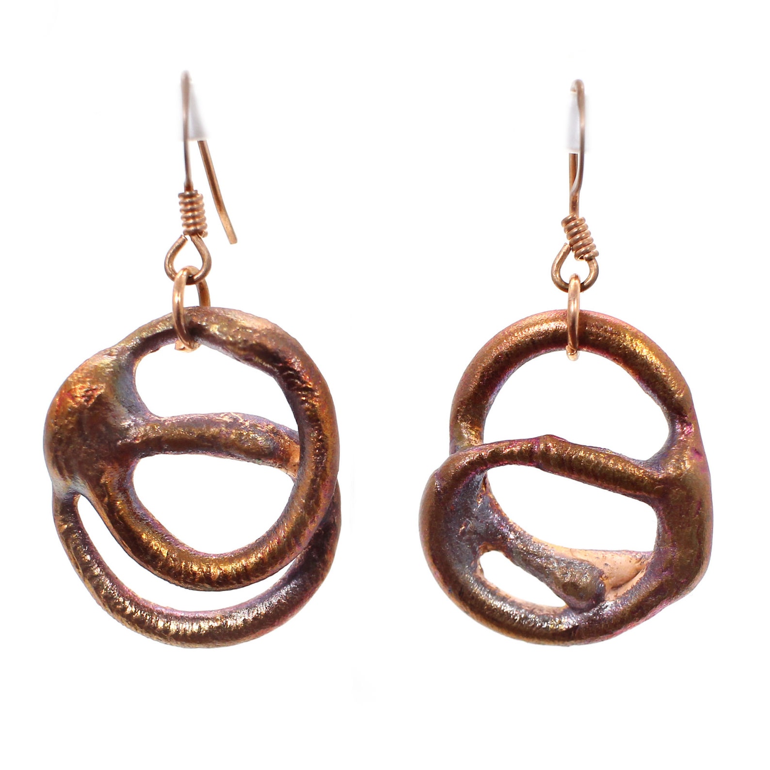 Cooper Dangle Earrings Copper Oval Design Earrings Etsy UK