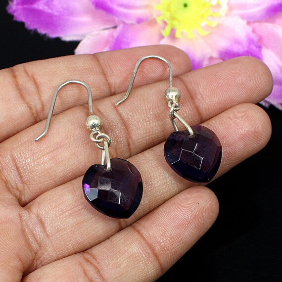 Orecchini In Argento Sterling 925 Con Ametista A Forma