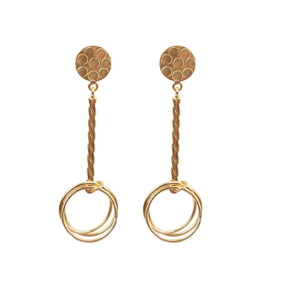 Gold plated dangle earrings deals