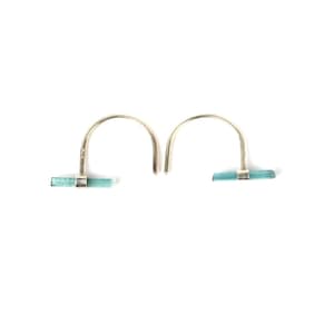 Raw Tourmaline 925 Sterling Silver Earrings: Dainty Gemstone Jewelry
