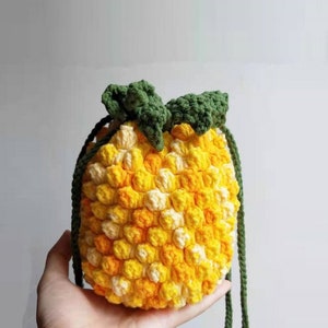 MUSTER Ananas Tasche, Amigurumi Crossbody Tasche MUSTER, häkeln Ananas Tasche, Hanmade Obst Tasche, MUSTER Englisch Handgemachte Tasche für Mädchen
