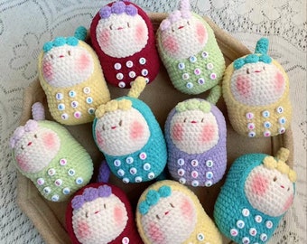 Crochet Phone Plush, Amigurumi Cute Stuffed Plush, Handmade Key Accessories Gift