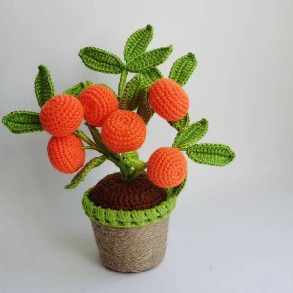Crochet Orange Tree, Amigurumi Plants, Crochet Plants,Artifact Handicraft,Handmade Citrus Tree, Handmade Gifts,Home Decor Plants