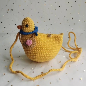 Crochet Duck Bag PATTERN , Amigurumi Duck Plush, Crochet Purse Gifts, Crochet Pouch PATTERN, Handmade Animal Plush, Crochet Purse PATTERN