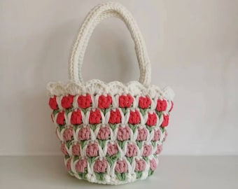 PATTERN: Crochet Tulip Bag,Knitted Bag, Handmade Bag, Tulip Purse PATTERN