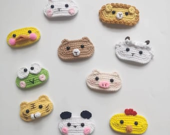 Crochet Animal Hairpin PATTERN,Amigurumi Hairpin,Animal Hair Clips,Crochet Hair Clip PATTERN,Handmade Hairclip PATTERN