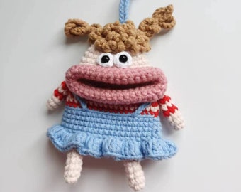 PATTERN: Crochet Girl Key Case,Knitted Sausage Key Holder,Handmadet Cute Key Ring,Funny Knitted Key Cover PATTERN