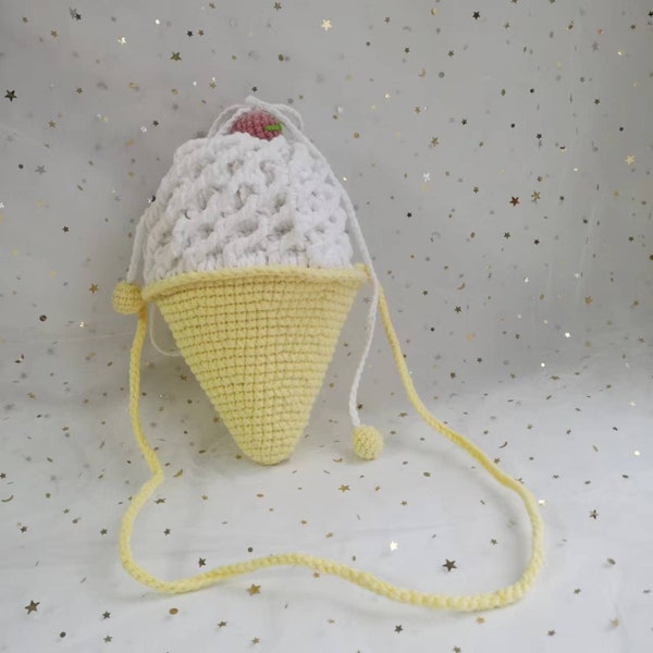 PATTERN : Crochet Ice-cream Bag,Knitted Purse PATTERN, Handmade Bag