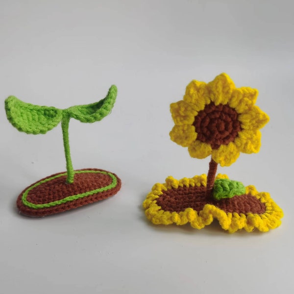 PATTERN: Crochet Sunflower Hairpin PATTERN ,Amigurumi Hairpin, Handmade Hair Clips, Hair Accessories Crochet PATTERN (2PCs)