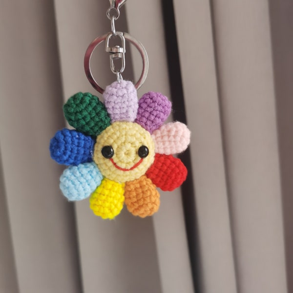 MOTIF:Motif de tournesol au crochet, MOTIF de porte-clés Amigurumi Tournesol