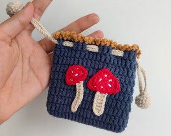 PATTERN: Crochet Mushroom Pouch PATTERN, Amigurumi Mushroom Purse PATTERN