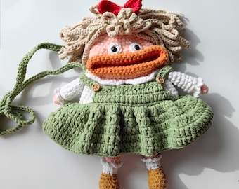 PATTERN: Crochet Girl Phone Bag PATTERN, Amigurumi Cute Purse PATTERN