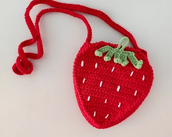 PATTERN: Crochet Strawberry Bag PATTERN ,Amigurumi Strawberry Purse PATTERN