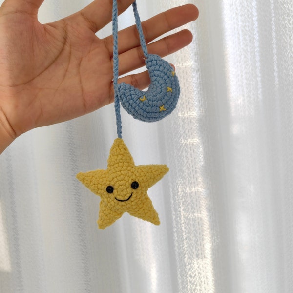 PATTERN:Crochet Star and Moon PATTERN, Amigurumi Star PATTERN