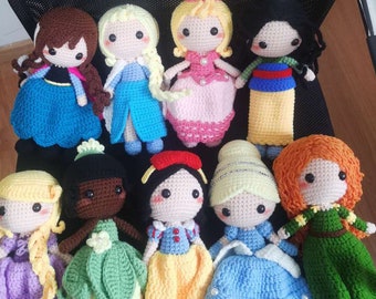 crochet disney princess dolls