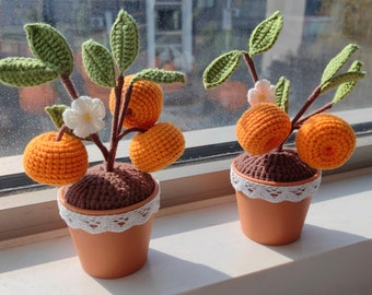 Crochet Orange Tree, Amigurumi Orange Plush, Handmade Plants