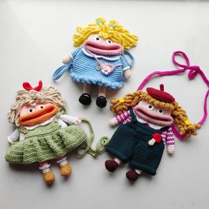 Sac à main pour fille au crochet, cadeau de sac pour téléphone Amigurumi, sac à main pour téléphone fait main pour fille
