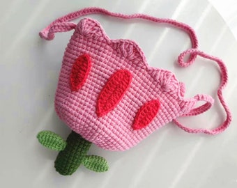 PATTERN:Crochet Tulip Bag,Amigurumi Tulip Purse PATTERN, Flower Bag PATTERN