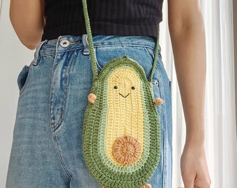 PATTERN: Crochet Avocado Bag PATTERN, Amigurumi Fruit Purse PATTERN
