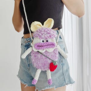 Gehäkelte Handytasche, Amigurumi Schultertasche, Handgemachte Geldbörse, Niedliche Mädchen Tasche Geschenke