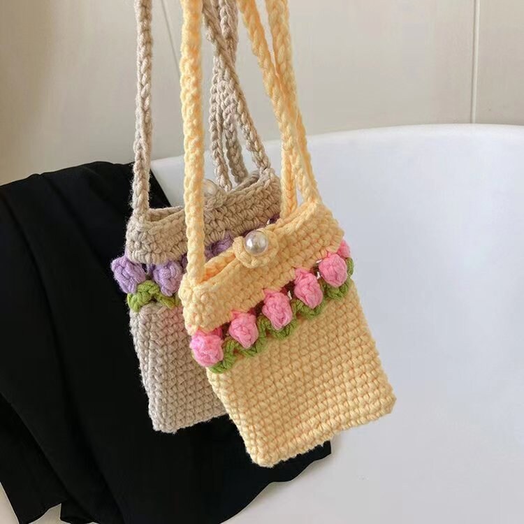Crochet Tulip Bag Crossbody Smartphone Mobile Phone Case - Etsy