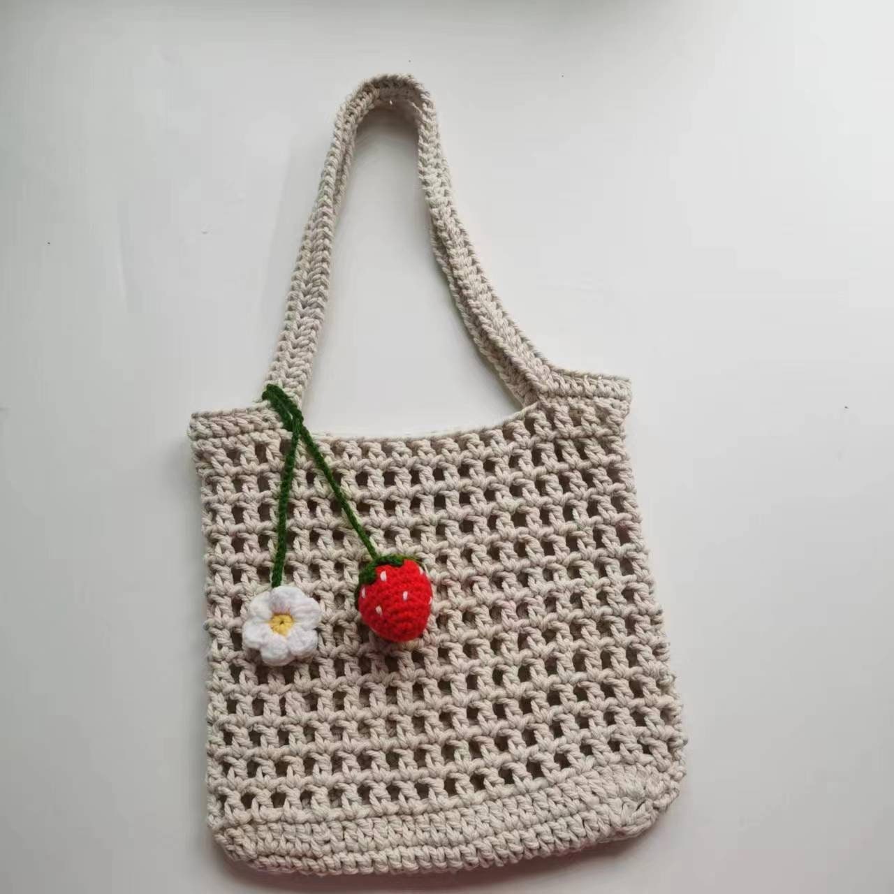 SPEPROECO Knitted Mesh Tote Bag For Women Hollow Out Hobo Bag Aesthetic  Knit Handbag Mesh Shoulder Bags Large Underarm Bag for Daily