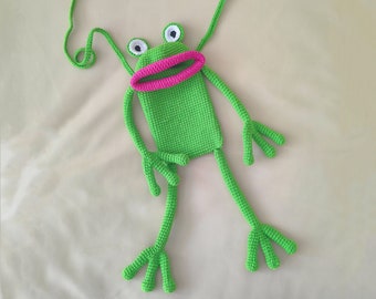 PATTERN: Crochet Frog Bag PATTERN, Amigurumi Animal Purse PATTERN