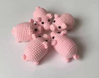 Crochet Pig Plush, Amigurumi Pig Toy, Handmade Cute Pig Stuffed Plush