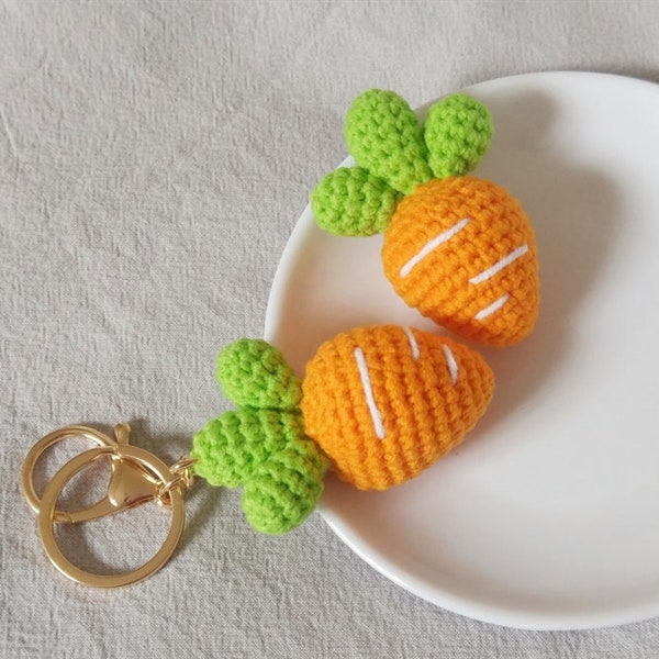 Crochet Carrot, Carrot Gift, Amigurumi Cute Carrot Keychain,Carrot Keyring, Amigurumi Keychain, Crochet Keyring