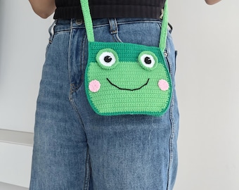 MOTIF : sac à main grenouille au crochet, MOTIF de sac amigurumi animal