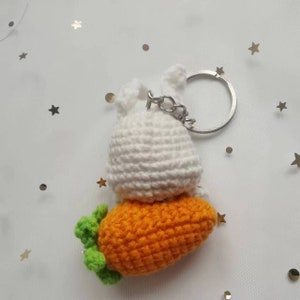 PATTERN, Crochet Mini Bunny Keychain, Bunny with Carrot PATTERN, Crochet PATTERN image 2