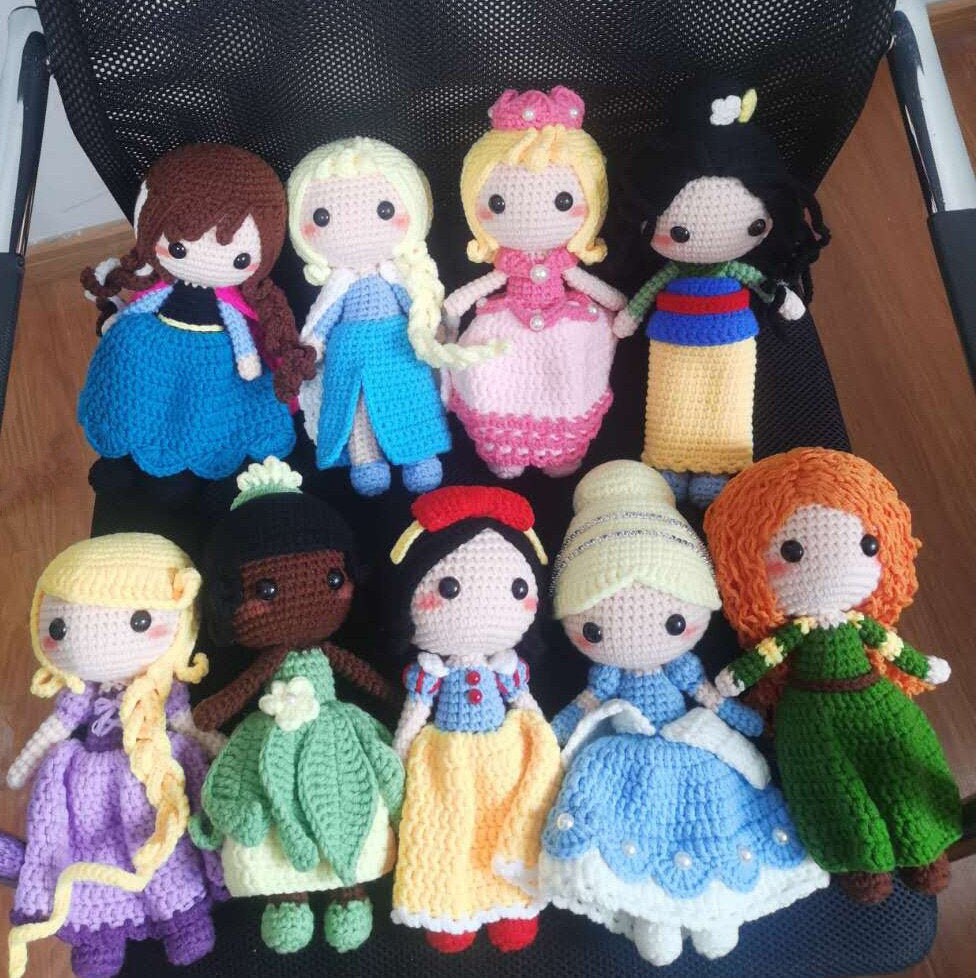 Crochet Princess Dollskniteed Princess Plush Princess Etsy Canada