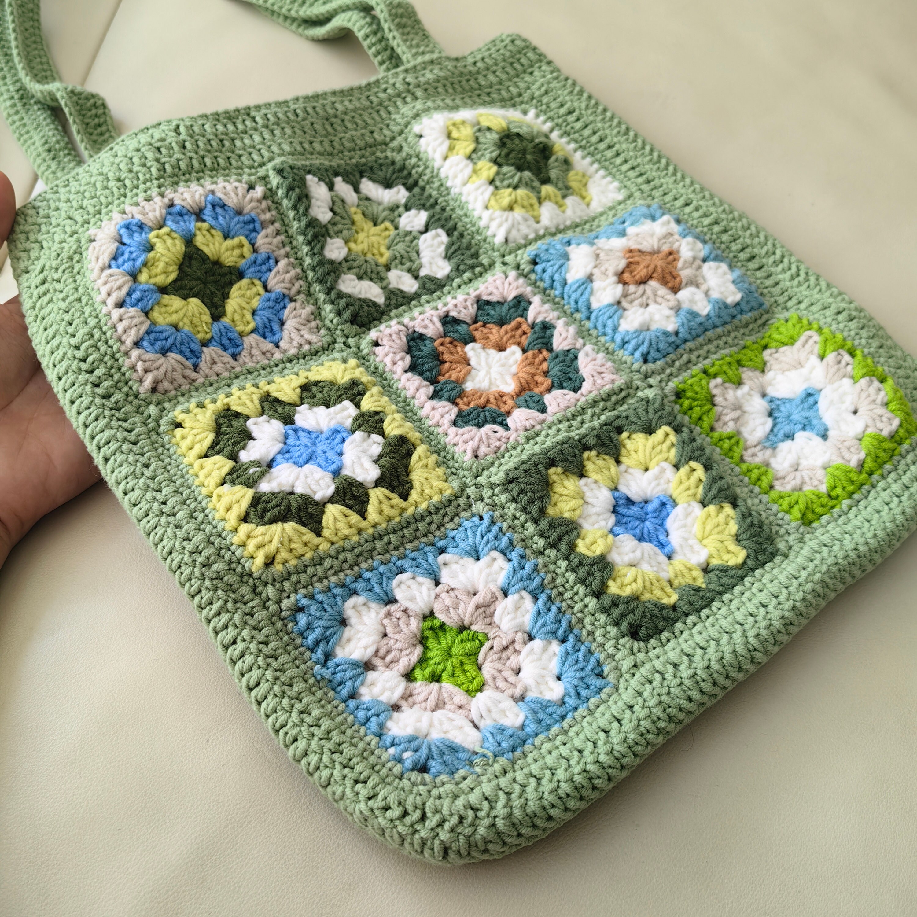 Flower Crochet Bag, Colorful Bag, Retro Bag, Hippie Bag