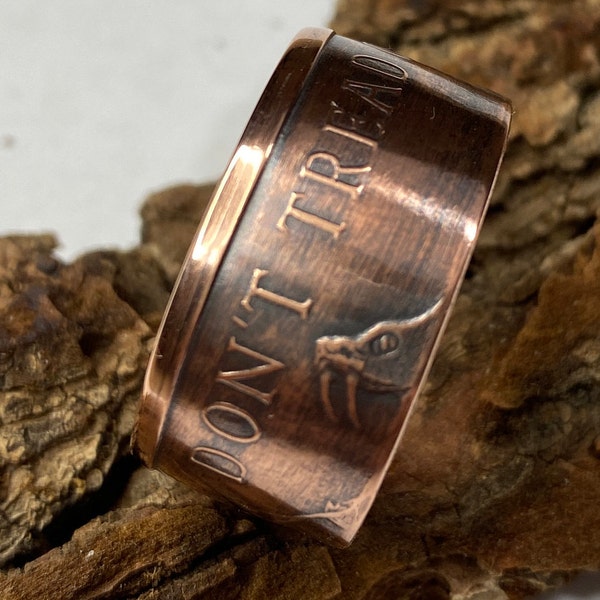 Copper Coin Ring, Don't tread on me, coin ring, coin rings, copper ring