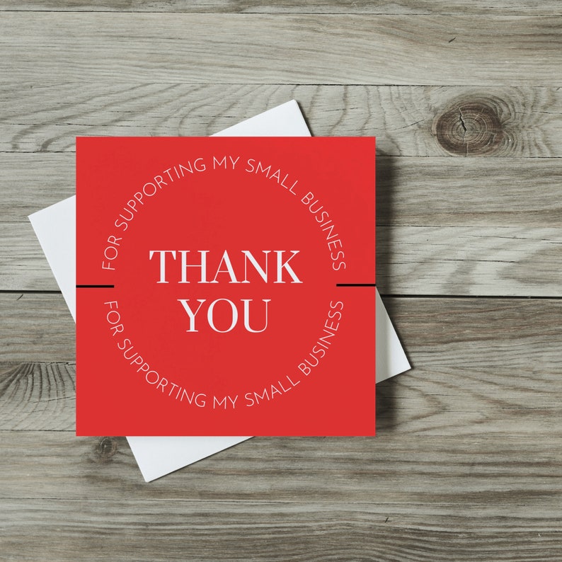 Thank You Card Template Canva Business Thank You Card Insert Etsy
