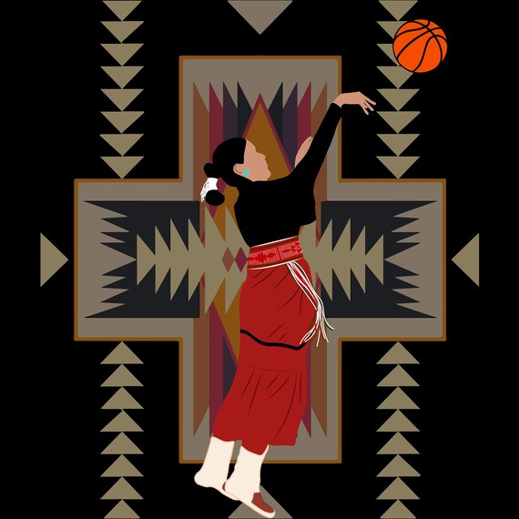 Rez baller-Navajo-Native sticker-Native American-Indigenous sticker. Indigenous women.
