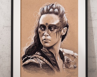 POSTER Lexa Portrait - Pencil Realistic Hand Drawing Fine Art Print Movie Gifts