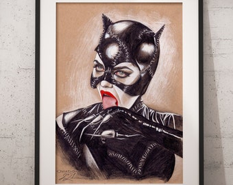 POSTER Katze Selina - Bleistift Realistische Handzeichnung Fine Art Film Geschenke Fan Art Superheld