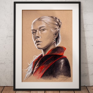 POSTER Prinzessin von Dragon Portrait - Bleistift Realistische Handzeichnung Fine Art Print Wohnkultur Fan Art Geschenke HOTD GoT