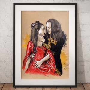POSTER Mina und Vlad - Bleistift Realistische Handzeichnung Fine Art Print Fan Art Film Geschenke