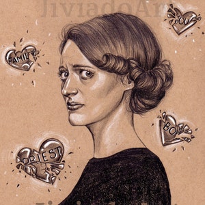 ORIGINAL PORTRAIT Phoebe Fleabag - Bleistift Realistische Handzeichnung Fine Art Film Geschenke Fan Art