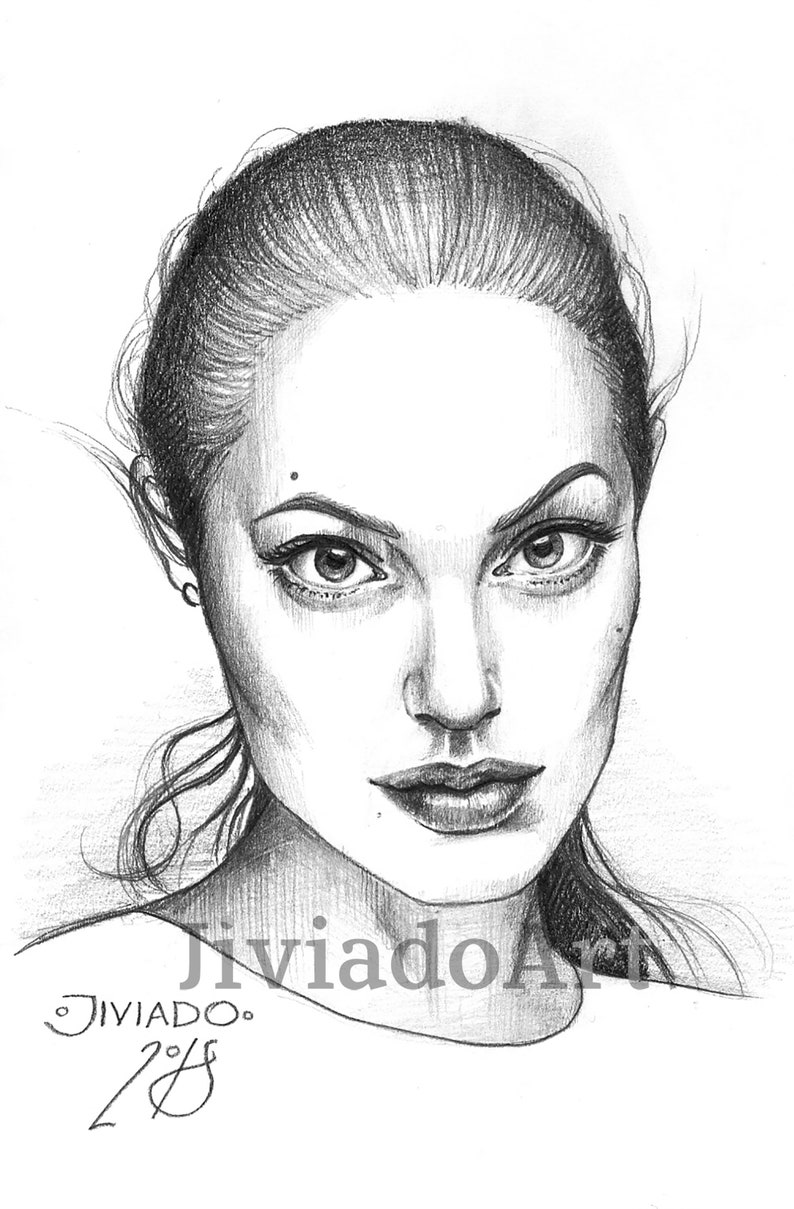 ORIGINAL PORTRAIT Angie Sketch - Limited Edition Pencil Hand Drawing ...