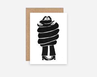 Riso Printed Hug Postcard Set