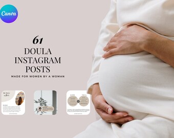 Doula Instagram Post Template, Editable Birth Support Graphics (Digital Download)
