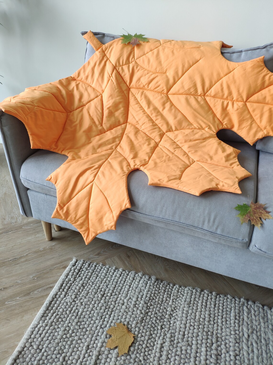 Quilted Rug Plaid Maple Leaf Etsy