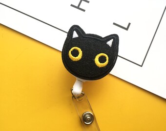 Vintage Kitty Badge Reel Badge Reel Kitty Badge Reel Lanyard Nurse Gifts Badge Pull ID Badge ID Badge Holder Cat Badge Reel